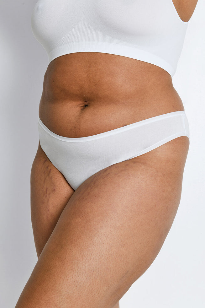 Curve Cotton High Leg Knickers 3 Pack - White