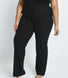 Curve Ribbed Wide Leg Trousers - Black