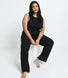 Curve Ribbed Wide Leg Trousers - Black