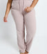 Curve Ribbed Wide Leg Trousers - Pink