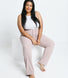Curve Ribbed Wide Leg Trousers - Pink