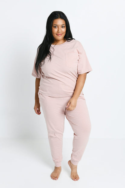 Brushed Cotton Pyjama Set - Dusty Pink