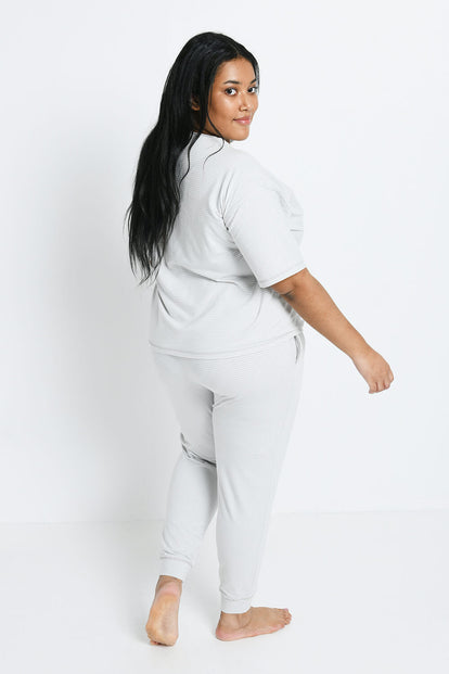 Brushed Cotton Pyjama Set - Light Grey