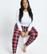 Curve Soft Touch Pyjama Set - Navy & Red Check