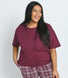 Curve Pure Cotton Pyjama Set - Burgundy Check