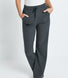 Ribbed Wide Leg Trousers - Grey