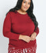 Curve Soft Touch Pyjama Set - Burgundy Christmas Print