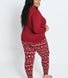 Curve Soft Touch Pyjama Set - Burgundy Christmas Print