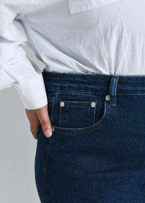 Curve Slim Fit Mom Jeans - Dark Blue