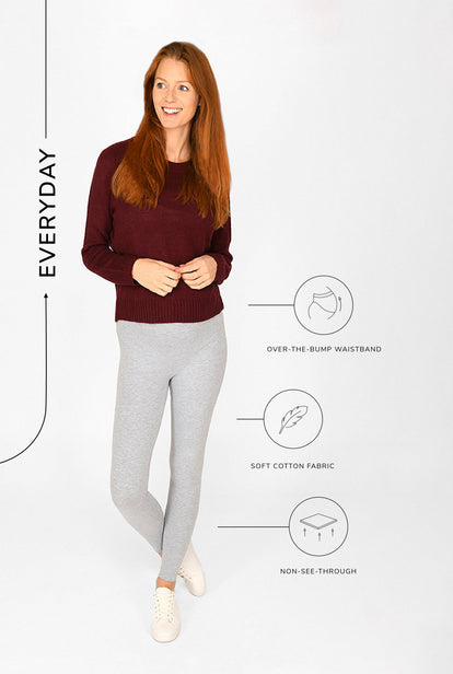 Maternity Everyday Leggings - Light Grey Marl