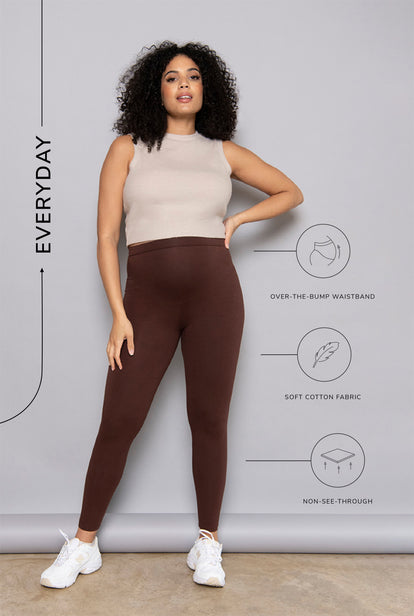 Maternity Everyday Leggings - Chocolate Brown