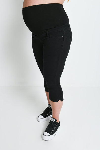 Maternity Cropped Jeggings - Black