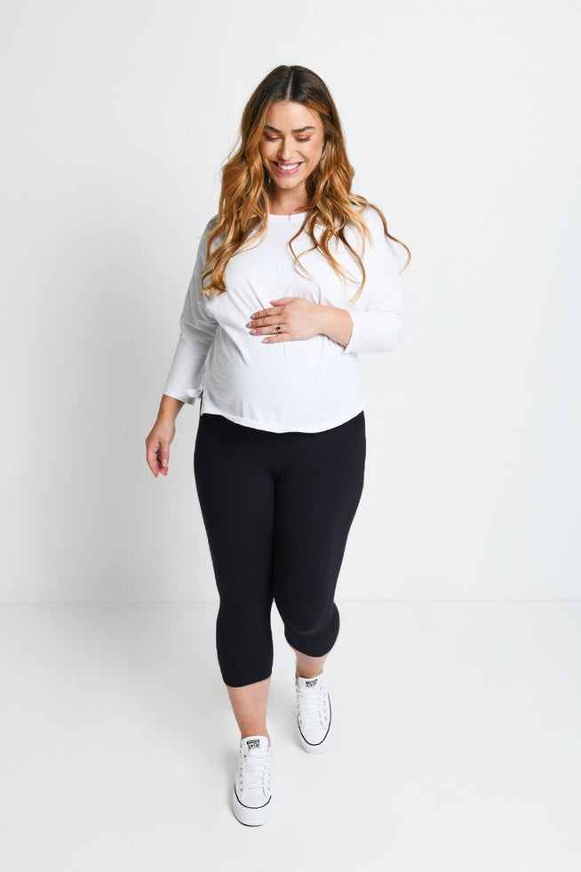 Maternity Everyday Cropped Leggings - Black