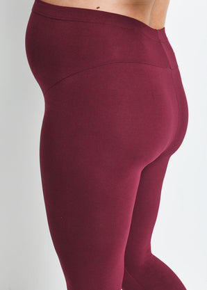 Maternity Everyday Cropped Leggings - Burgundy