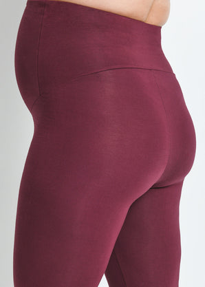 Maternity Lightweight Everyday Leggings - Burgundy