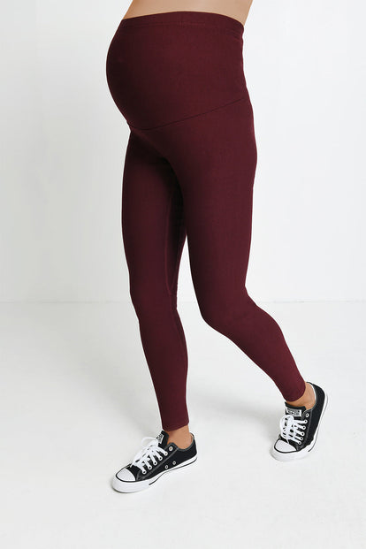 Maternity Winter Everyday Leggings - Burgundy