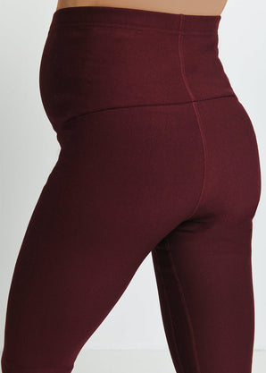 Maternity Winter Everyday Leggings - Burgundy