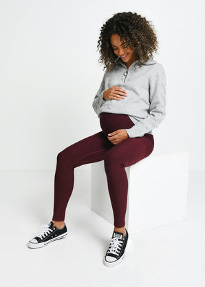 Maternity Winter Everyday Leggings - Burgundy