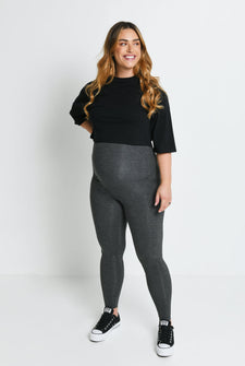 Maternity Lightweight Everyday Leggings - Dark Grey Marl