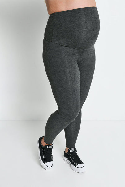 Maternity Lightweight Everyday Leggings - Dark Grey Marl