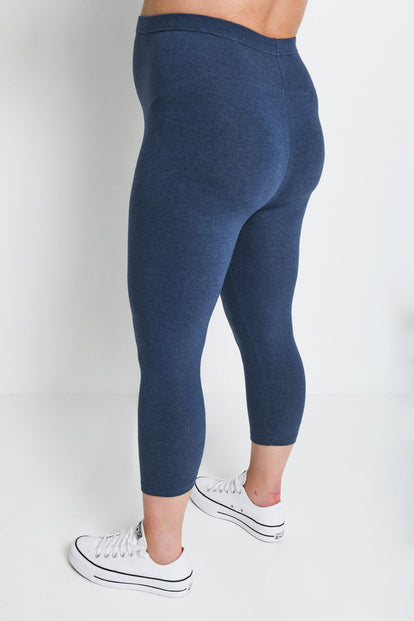 Maternity Everyday Cropped Leggings - Infinity Blue Marl