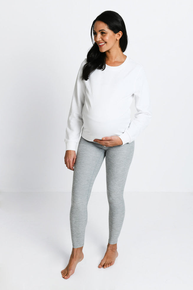 Maternity Luxe Loungewear Leggings - Light Grey Marl