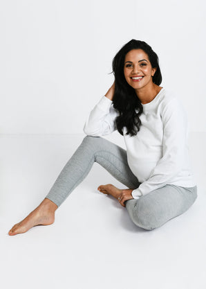 Maternity Luxe Loungewear Leggings - Light Grey Marl