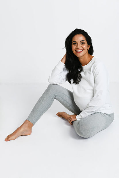 Maternity Luxe Loungewear Leggings - Light Grey Marl