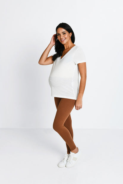 Maternity Everyday Leggings - Mocha Brown