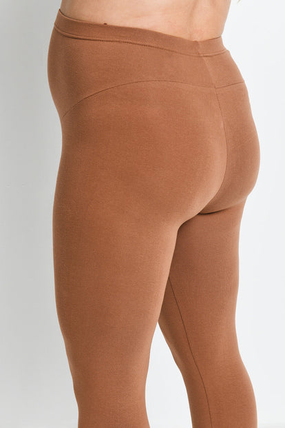 Maternity Everyday Cropped Leggings - Mocha Brown