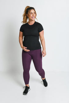 Maternity Focus 7/8 Sports Leggings - Mulberry Plum