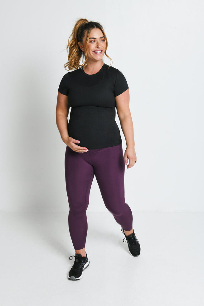 Maternity Focus 7/8 Sports Leggings - Mulberry Plum