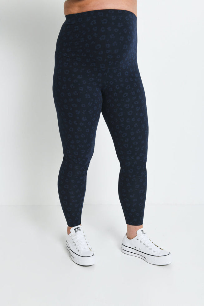 Maternity Everyday Leggings - Navy Animal Print