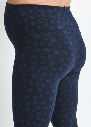 Maternity Everyday Leggings - Navy Animal Print