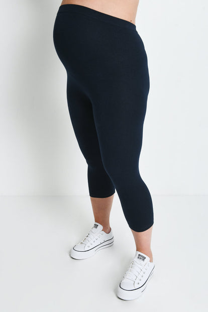 Maternity Everyday Cropped Leggings - Navy Blue