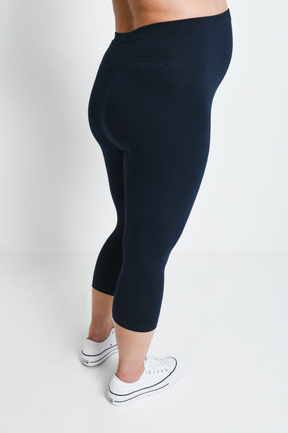 Maternity Everyday Cropped Leggings - Navy Blue