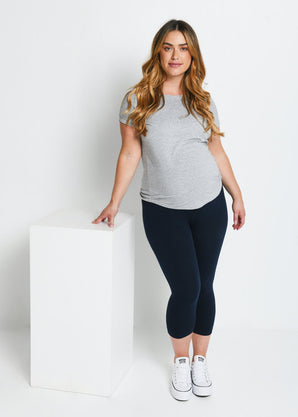 Maternity Everyday Cropped Leggings - Navy Blue