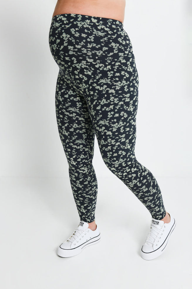 Maternity Everyday Leggings - Navy/Green Floral