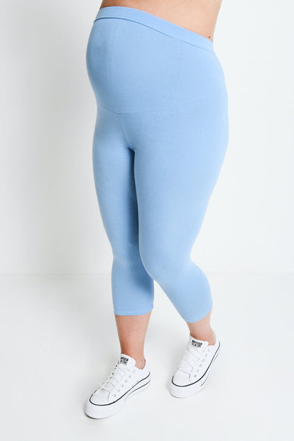 Maternity Everyday Cropped Leggings - Powder Blue