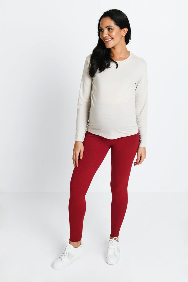 Maternity Everyday Leggings - Red Wine