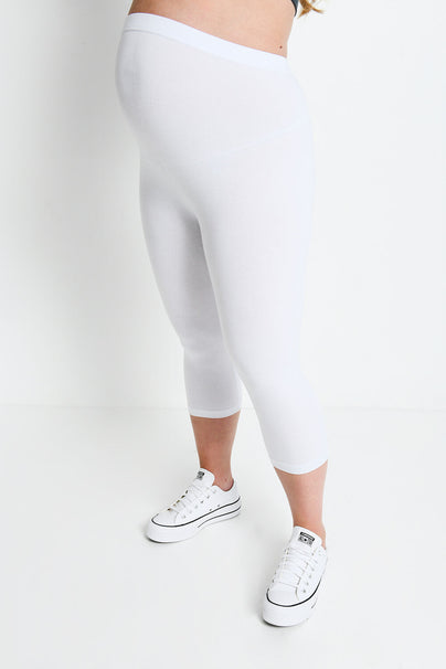 Maternity Everyday Cropped Leggings - White