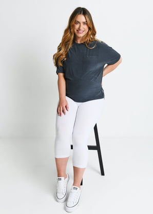 Maternity Everyday Cropped Leggings - White