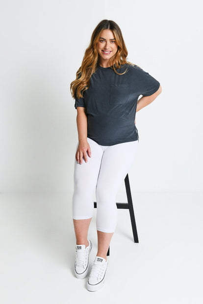 Maternity Everyday Cropped Leggings - White