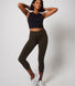 Focus Cropped High Waisted Sports Leggings - Olive Green