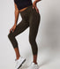 Focus Cropped High Waisted Sports Leggings - Olive Green
