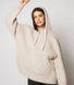 Oversized Chunky Knit Hoodie - Beige