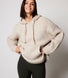 Oversized Chunky Knit Hoodie - Beige