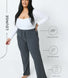 Ribbed Wide Leg Trousers - Grey