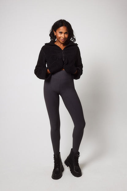 Winter Everyday High Waisted Leggings - Dark Grey