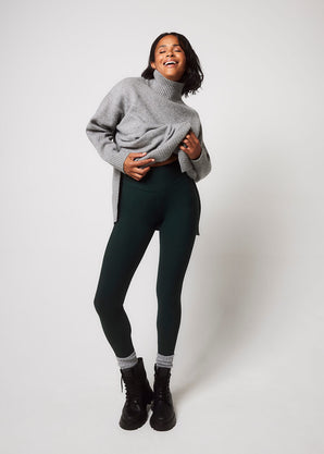 Winter Everyday High Waisted Leggings - Deep Forest